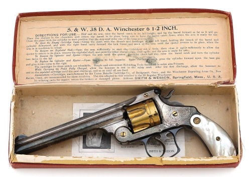 Exceptionally Rare Deluxe Plated Smith & Wesson 38-40 Winchester New Model No. 3 Revolver with Box