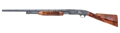 Wonderful Engraved & Gold Inlaid Winchester Model 42 Slide Action Shotgun by Stan Williams