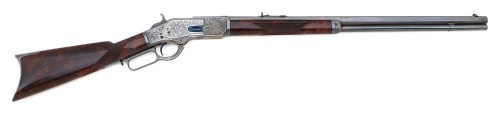 Very Fine Custom Engraved Winchester First Model 1873 Lever Action Rifle by Barry Lee Hands