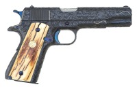 Engraved Colt Super 38 Semi-Auto Pistol