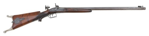 Baltimore Percussion Halfstock Schuetzen Rifle by Sneider with Meyer-Marked Lock