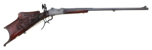 Unmarked German System Martini Schuetzen Rifle with Fancy Carved Stock