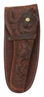 Fine Tooled 19th Century Leather Mexican Loop Pattern Holster by Shelton-Payne Arms Co, El Paso Texas
