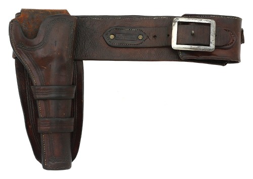 Exceptional Mexican Double Loop Holster and Money Belt Rig by Famed Al Furstnow Saddlery Company Miles City, Montana.