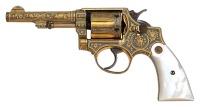 Exceptional Spanish Gold Damascened 38 Hand Ejector Revolver by Beistegui Hermanos - 4