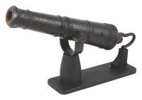 Antique Iron Monkey Tail Swivel Cannon - 2