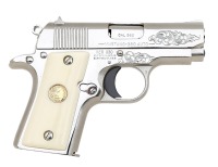 Engraved and Inlaid Colt Custom Shop Mustang Semi-Auto Pistol by Dennis Kies