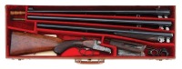 German Scalloped Boxlock Double Ejector Rifle Made For H. Mahillon of Brussels, Cased with Extra Custom Barrels