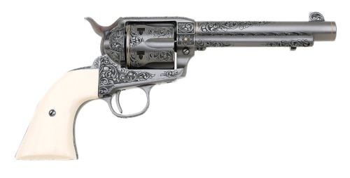 Engraved United States Fire Arms Mfg. Rodeo Single Action Revolver by Ron Reimer