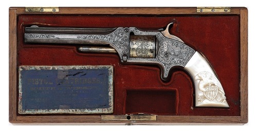 Very Fine & Important Engraved & Cased Smith & Wesson No. 2 Revolver Presented to Major General Joseph Hooker by the U.S. Sanitary Commission