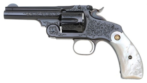 Exceptional Gustave Young Columbian Exhibition Engraved Smith & Wesson New Model No. 3 Revolver