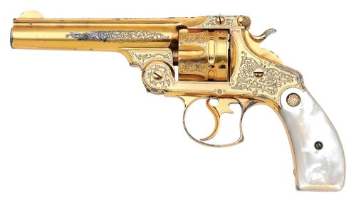 Wonderful Gustave Young Columbian Exhibition Engraved Smith & Wesson 44 Double Action Revolver