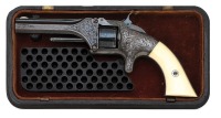 Beautiful Richard Bates Inshaw Engraved Smith & Wesson No. 1 First Issue Revolver with Stand of Flags Gutta Percha Case