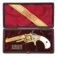 Lovely Oscar Young Engraved & Folsom Arms Co. Cased Smith & Wesson No. 1 Third Issue Revolver