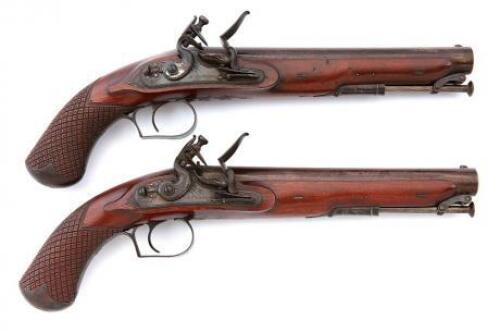 Fine Pair of British Flintlock Officer's Pistols by Prosser