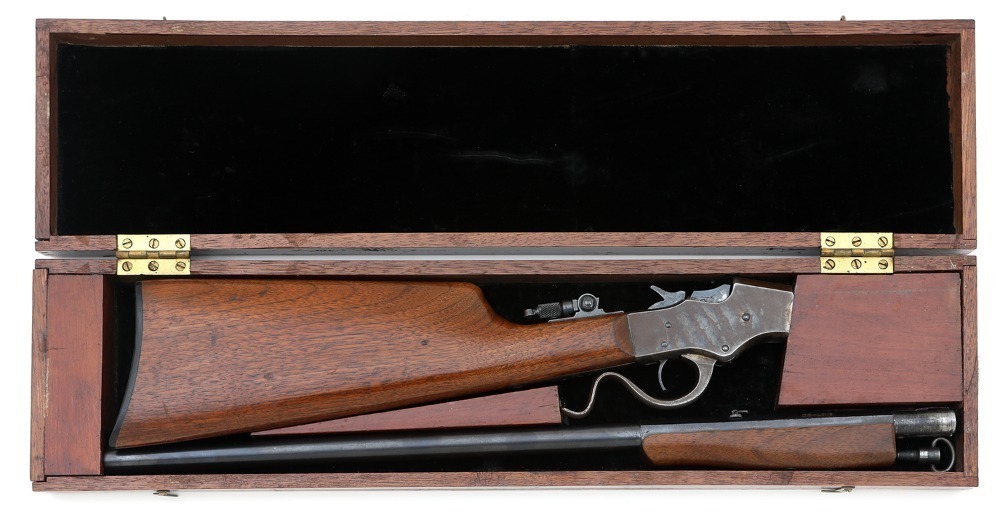 Cased Stevens Favorite Falling Block Rifle