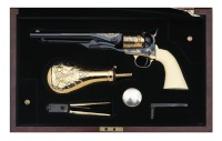Cased Uberti Buffalo Bill Commemorative 1860 Army Percussion Revolver