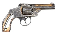 Factory Engraved & Gold-Washed Smith & Wesson 38 Safety Hammerless Revolver