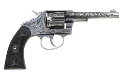 Engraved Colt New Police Double Action Revolver