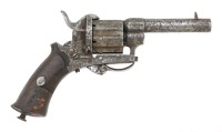 Belgian Folding Trigger Pinfire Revolver
