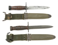 Pair of Early Leather Grip U.S. M4 Bayonets