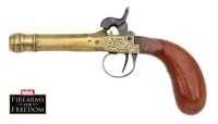 Lot of Three Antique Guns, Unmarked Belgian, Allen & Thurber, & American Hero Center Hammer Percussion Boot and Muff Pistols