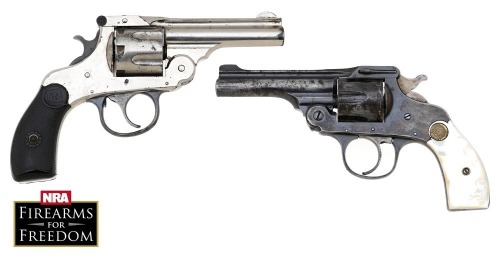 Lot of Two Guns, Hopkins & Allen Triple Action Safety Police, & Harrington & Richardson Auto Ejecting Third Model Double Action Revolvers