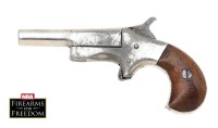Lot of Two Antique Guns, Unmarked Side Swing Deringer, & American Centen&rsquo;l Flobert Style Single Shot Pistol