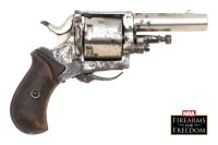 Lot of Three Antique Guns, Belgian Folding Trigger Double Action Revolvers - 3