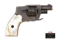 Pair of Unmarked Baby Hammerless Model 1916 Folding Trigger Double Action Revolvers - 2