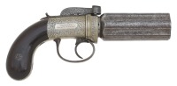 British Improved Revolving Percussion Pepperbox Pistol by Edge
