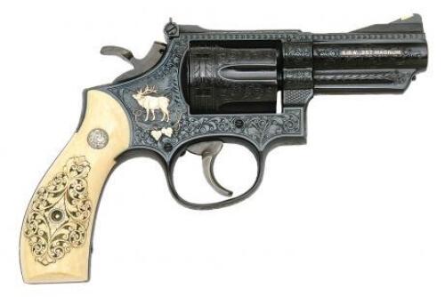 Beautifully Engraved Smith & Wesson Model 19-2 Combat Magnum Revolver by John Warren