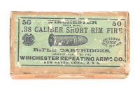 Collectible Winchester 38 Short Rimfire Cartridges