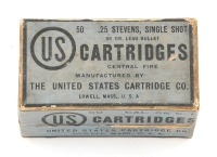 US Cartridge Co. 25 Stevens Black Powder Cartridge Box