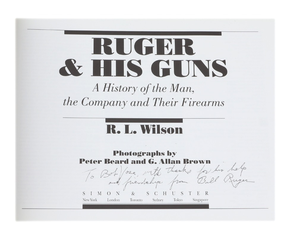Bill Ruger Resume Rifle “Ruger & His Guns” by Wilson with Dedication and Signature by Bill Ruger