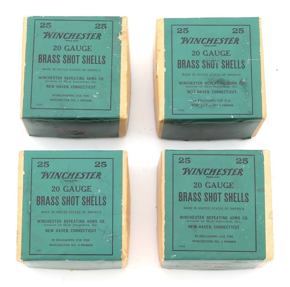 Vintage Primed Winchester 20 Ga. Brass Shot Shells