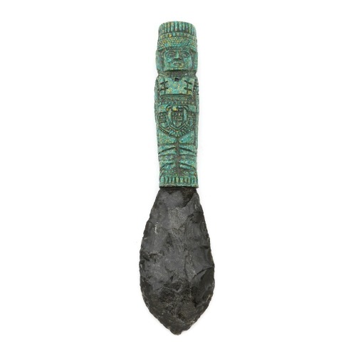 Contemporary Aztec Tecpatl Obsidian Knife