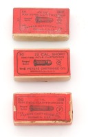Trio of Collectible Peter&rsquo;s 22 Cal. Rimfire Cartridges