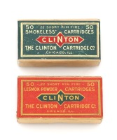 Pair of Clinton 22 Short Rimfire Cartridge Boxes