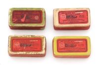 Four Remington UMC 22 Short Rimfire Lesmok Cartridge Boxes