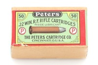 Collectible Peters 22 Winchester Rimfire Cartridge Box