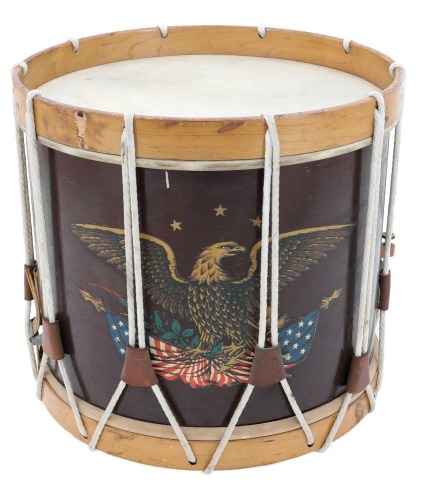 WFL Ludwig Mahogany Wood Rope Pull Marching Snare Drum