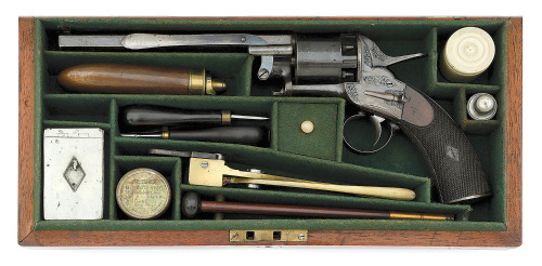 Early Cased James Webley Patent Percussion Revolver By Wilkinson & Son