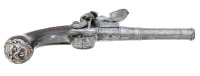 Wonderful Pair Of 18th Century British Silver Mounted "Queen Anne" Flintlock Pistols By Griffin Of Bond Street - 4