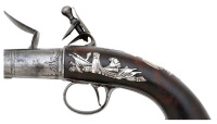 Wonderful Pair Of 18th Century British Silver Mounted "Queen Anne" Flintlock Pistols By Griffin Of Bond Street - 5