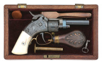 Fabulous Cased And Engraved Massachusetts Arms Company Percussion Pocket Revolver