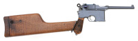 Desirable German Mauser C96 Large Ring Flat Side Semi-Auto Pistol with Matching Stock