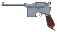 German Mauser C96 Large Ring Flat Side Semi-Auto Pistol with Vl&D Retailer Markings & Stock - 2