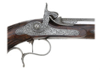 Fine French-Cased Pair Of Target Pistols Including A Stocked Smith & Wesson New Model No. 3 Revolver & Parisian Percussion Pistol By Gauvain - 4