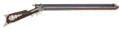 Stunning High Grade German Silver Mounted Edwin Wesson Percussion Target Rifle